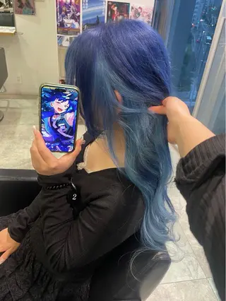 ロング カラー 🍭ハイトーン/ デザインカラー🦄のヘアスタイル