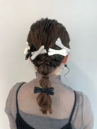 セミロング ヘアアレンジ 青沼夏未/オリーブ/ 寒色カラーのその他イメージ