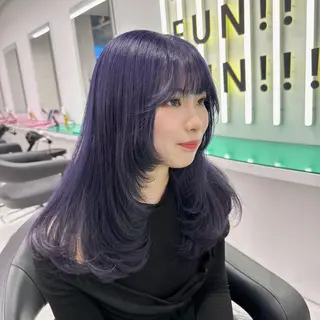 ロング カラー ヘアアレンジ 艶カラー/ハイトーン /レイヤーカットのヘアスタイル