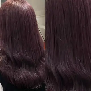 ロング カラー 💗愛され暖色💗 ピンク/レッド💗のヘアスタイル