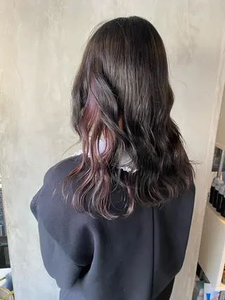 セミロング カラー ヘアアレンジ 切りっぱなしボブ/ デザインカラー店長のヘアスタイル