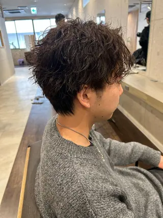 パーマ メンズ 宮之本 峻也のヘアスタイル