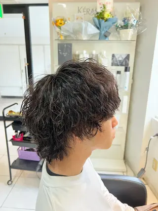 ミディアム パーマ メンズ パーマ特化美容師 茂木広幸のヘアスタイル
