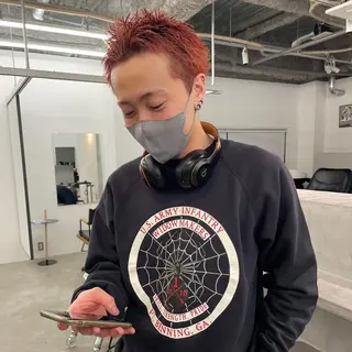 カラー メンズ パーマ、ボブ、透明感 カラー、小須田ゆあのヘアスタイル