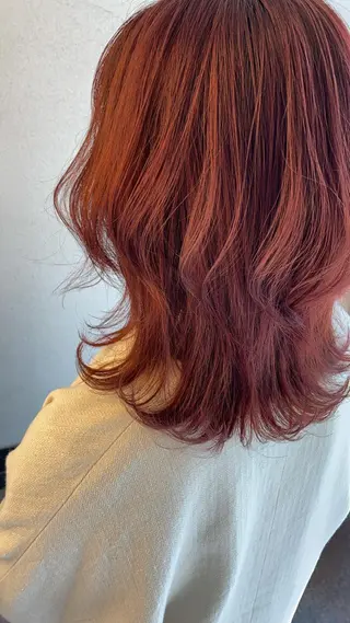 ミディアム カラー ハッシュカット/ボブ /レイヤー/彩奈のヘアスタイル