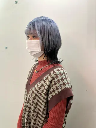 ショート カラー ヘアアレンジ ハイトーン/レイヤー ハッシュカット/牧原のヘアスタイル