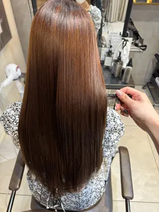 ロング rioカット縮毛 矯正♡韓国レイヤーのヘアスタイル