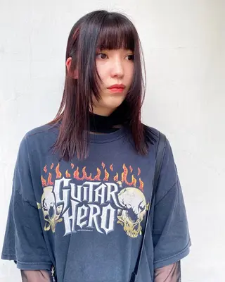 セミロング パーマ、髪質改善 菊地美月のヘアスタイル