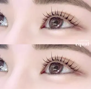 マツエク・マツパ hiyori /透明 感ピンク/ラベンダーのマツエク・マツパデザイン