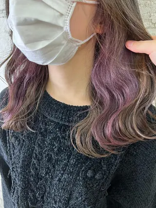 セミロング カラー エクステ＆艶カラー 🎀YURINA🎀のヘアスタイル