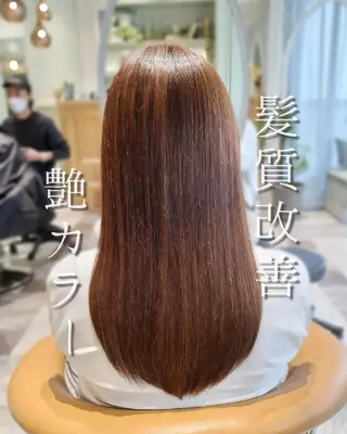 セミロング カラー ダメージレス縮毛矯正 髪質改善【美冴】のヘアスタイル