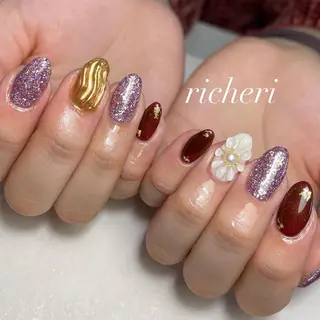 ミディアム ネイル richeri beautyのネイルデザイン