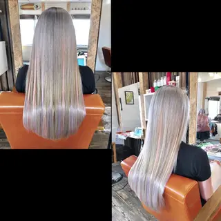 ロング ✯カラー&編み込み エクステ✯池田智博✯のヘアスタイル