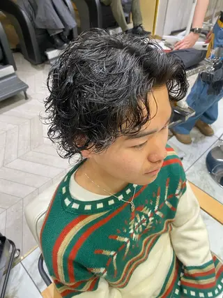 ショート パーマ メンズ 酸スト/フェザー パーマ/三谷海斗のヘアスタイル