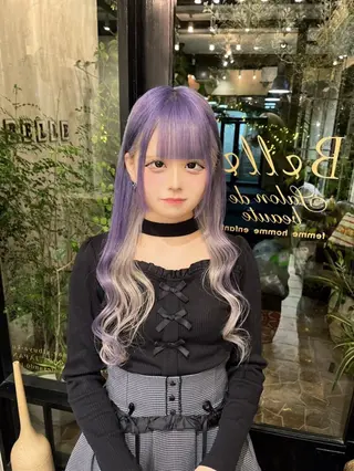 ロング カラー りく　レイヤーカット ケアブリーチのヘアスタイル