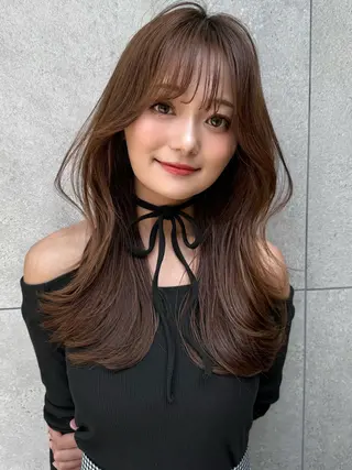 カラー ❤️ブリーチなし💚 ダブルカラー平野実花のヘアスタイル