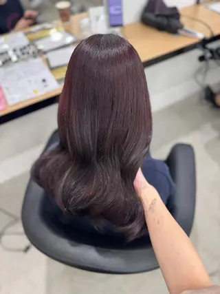 セミロング カラー ヘアアレンジ 🤍淡色ピンク&ラベ ンダーYUKI🤍のヘアスタイル