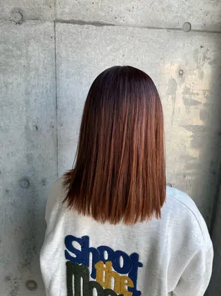 セミロング カラー 水野谷愛/ボブ/ レイヤー/暖色カラーのヘアスタイル