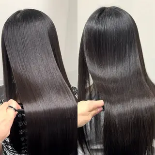 ロング パーマ ブリーチなし Ⅰ 髪質改善カラーのヘアスタイル