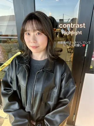 ミディアム 藤本 静香のヘアスタイル