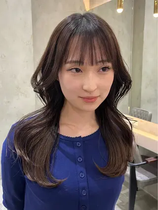 ロング カラー 山崎/ボブ縮毛矯正 レイヤー髪質改善のヘアスタイル