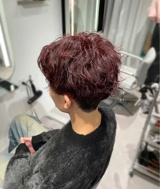メンズ momone🍒 メンズカットパーマのヘアスタイル