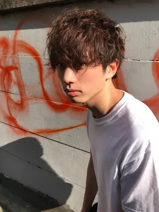 ショート カラー パーマ メンズ JUNES 原宿所属・谷口 佑介のヘアスタイル