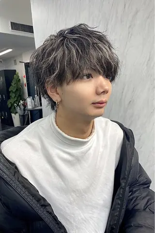 ショート メンズ メッシュカラー 艶髪/西尾 幸樹のヘアスタイル