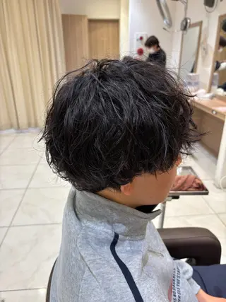 ショート パーマ メンズ ハイトーン/レイヤー 藤田健太郎のヘアスタイル