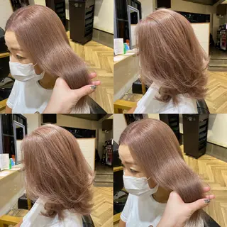 セミロング カラー 艶カラー/韓国顔周り 🎀mamiのヘアスタイル