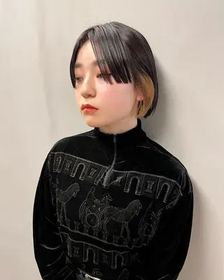 ショート カラー パーマ ヘアアレンジ メンズ キッズ ネイル マツエク・マツパ アイブロウ tatsumi/ボブ ウルフ/レイヤーのヘアスタイル