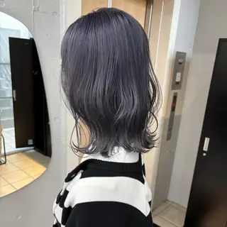 カラー セミロング ♡韓国ヘア♡ ブリーチ✨ハイトーンのヘアスタイル