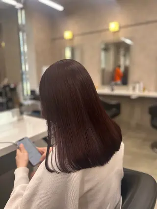 ロング カラー パーマ ヘアアレンジ メンズ キッズ ブリーチなしカラー/ ブラウン/レイヤーのヘアスタイル