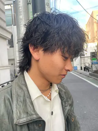 ショート カラー パーマ ヘアアレンジ メンズ ハイトーン/レイヤー 🌸さくらのヘアスタイル