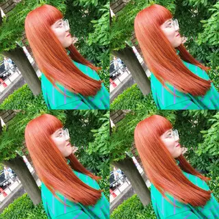 ロング カラー ヘアアレンジ メンズ キッズ 💟Chloe原宿店 🩶ハイトーンのヘアスタイル