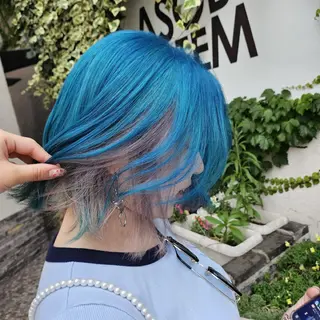 ミディアム あべかりん/原宿 /マツパ/ハイトーンのヘアスタイル