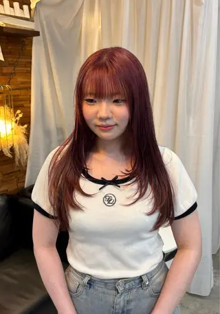 ロング カラー ボブ/可愛いスタイル ⠀ゆらのヘアスタイル