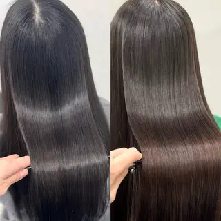 ロング パーマ ブリーチなし Ⅰ 髪質改善カラーのヘアスタイル