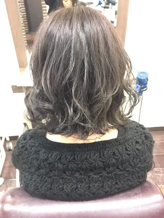 ミディアム カラー パーマ 高橋 隆一のヘアスタイル