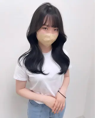 セミロング rina／ベージュ ワンホン/韓国ヘアのヘアスタイル