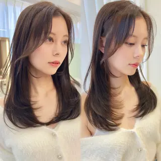 セミロング カラー レイヤー❣️縮毛矯正 川村利幸のヘアスタイル