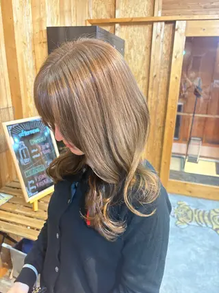 カラー まろみ暖色×ボブ ×chia🕯のヘアスタイル