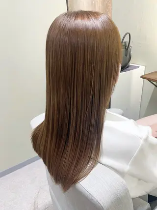 ロング カラー 髪質改善カラー&TR 縮毛矯正/弱酸性矯正のヘアスタイル