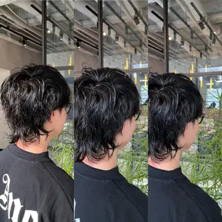 パーマ メンズ 渋谷レイヤーカット/ 暖色艶カラー🩵高橋のヘアスタイル