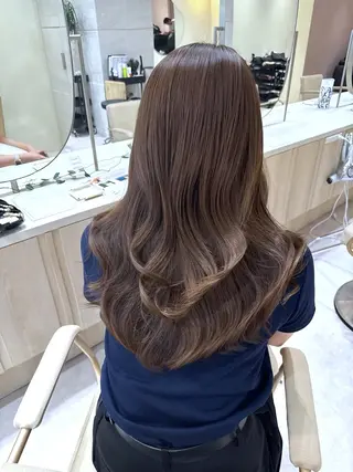 ロング カラー 韓国風/小顔レイヤー /艶カラーのヘアスタイル