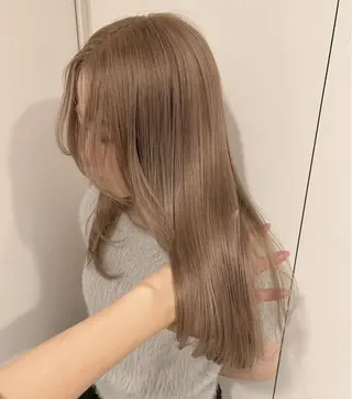 ロング カラー pele 梅田　annex所属・PELEハイトーン shinobuのヘアスタイル