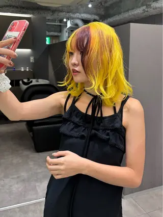 ミディアム カラー 名古屋／デザイン／ ブリーチ/松井亮磨のヘアスタイル