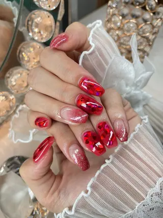 ネイル 23時まで❤︎韓国、 ワンホンネイルのネイルデザイン