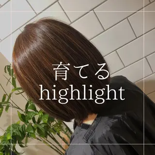 ミディアム カラー ブリーチ無し白髪ぼか し/艶髪/津嘉山のヘアスタイル