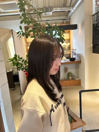 セミロング カラー さら/暖色/メンズ/ /デザインカラーのヘアスタイル